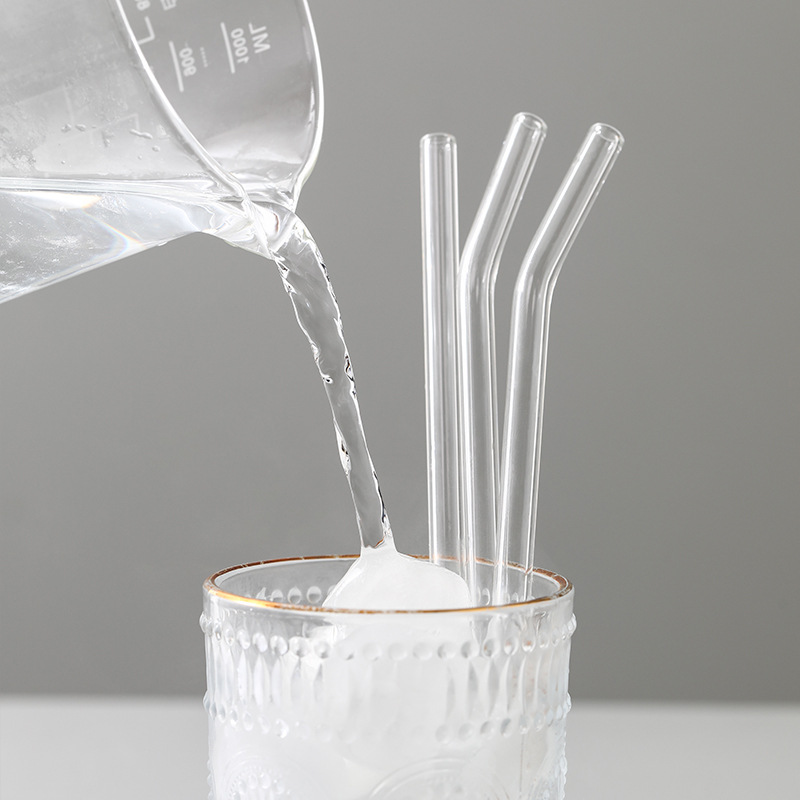 High Borosilicate Transparent Glass Straw Heat-Resistant Durable Non-Disposable Straw
