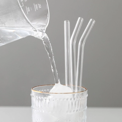 High Borosilicate Transparent Glass Straw Heat-Resistant Durable Non-Disposable Straw 01
