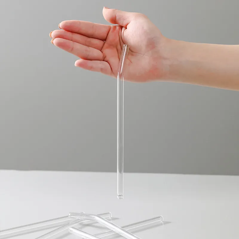 High Borosilicate Transparent Glass Straw Heat-Resistant Durable Non-Disposable Straw
