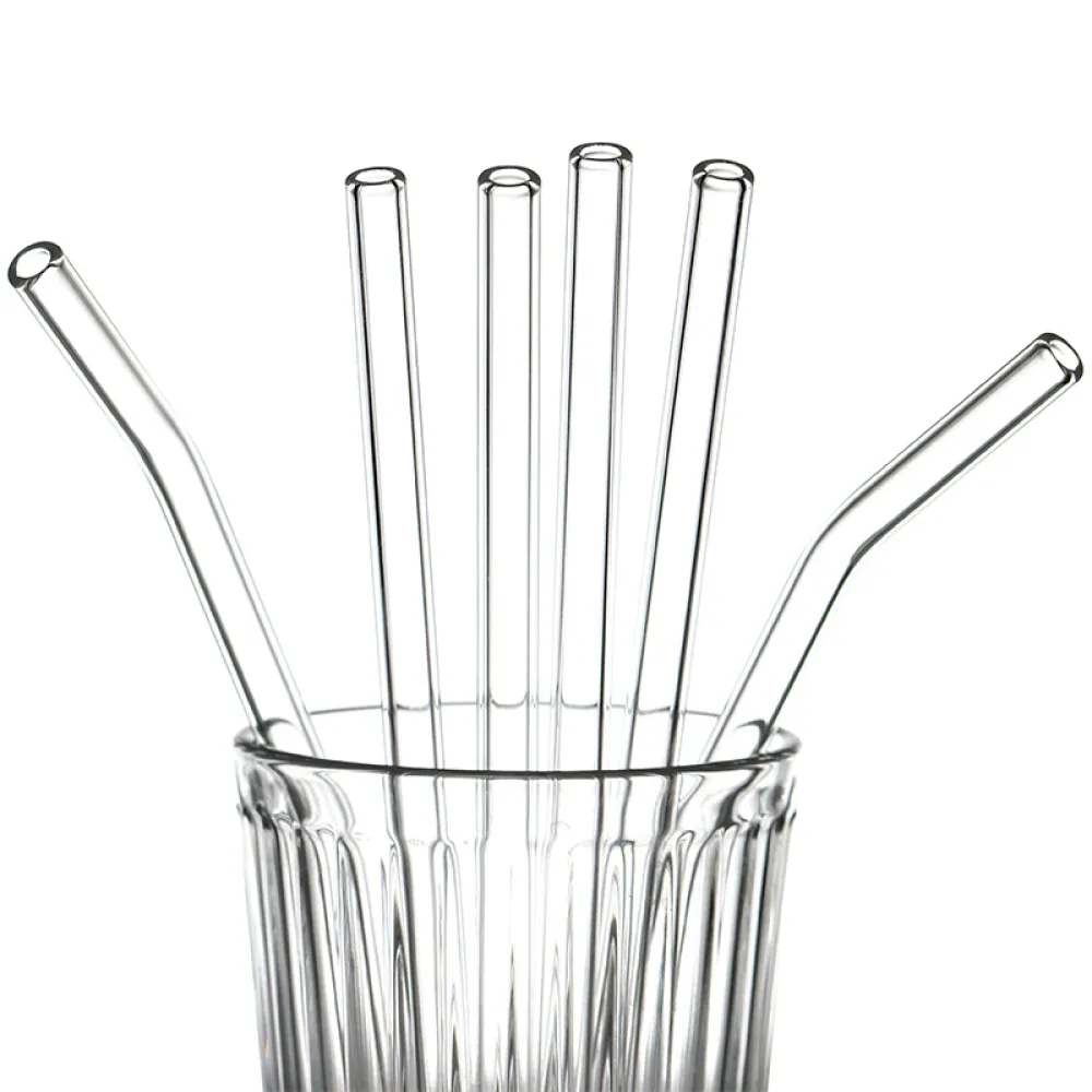 High Borosilicate Transparent Glass Straw Heat-Resistant Durable Non-Disposable Straw