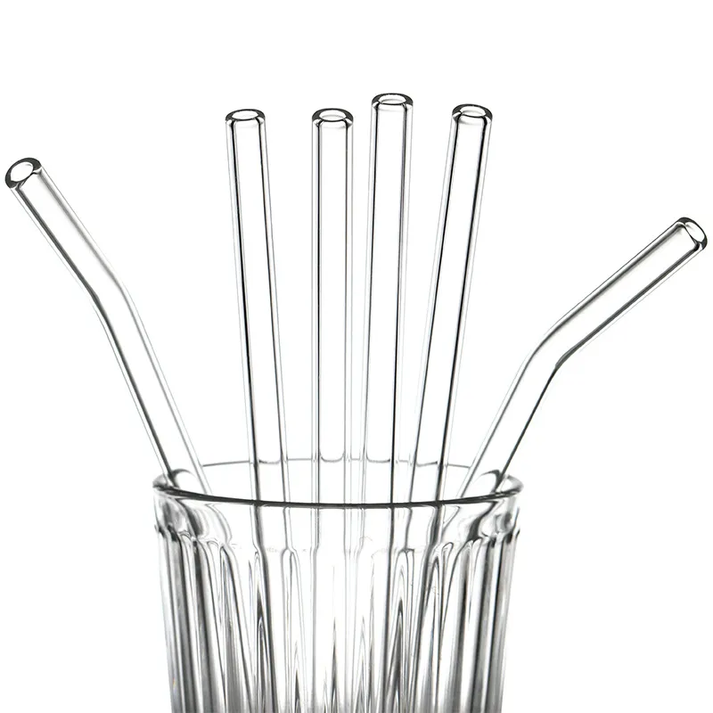 High Borosilicate Transparent Glass Straw Heat-Resistant Durable Non-Disposable Straw