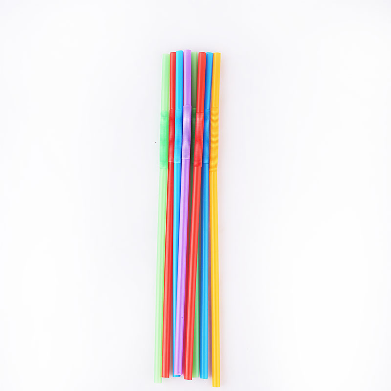 Colorful Black and White Transparent Art Straws Disposable Bendable Plastic Straws