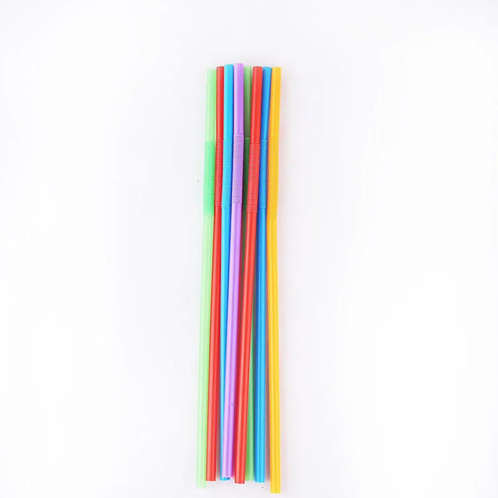 Colorful Black and White Transparent Art Straws Disposable Bendable Plastic Straws