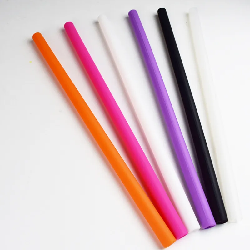 Customized Food Grade Silicone Straws With Easy To Clean Color Straws