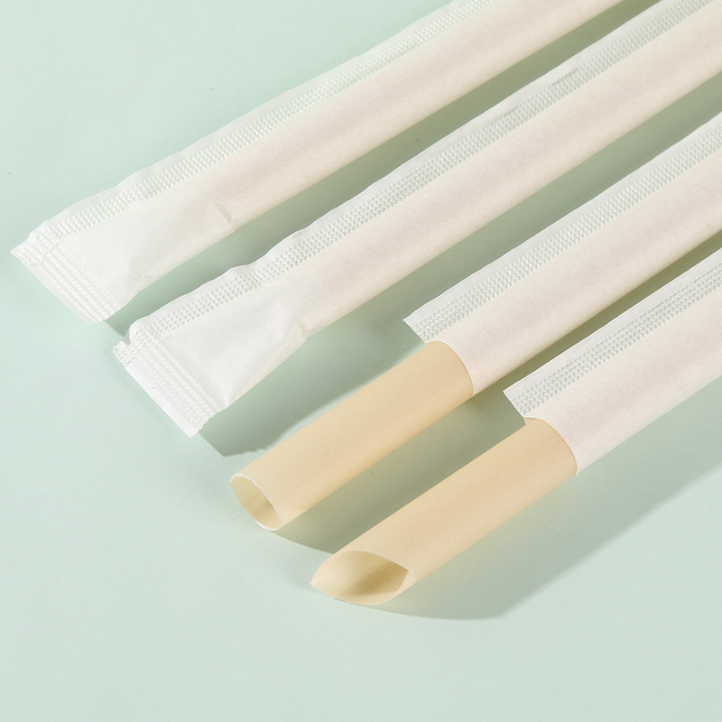 Disposable Bamboo Powder PLA Straws - Individually Wrapped Fully Degradable Straws for Coffee, Smoothies, Milk Tea | Export Wholesale