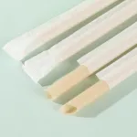 Disposable Bamboo Powder PLA Straws - Individually Wrapped Fully Degradable Straws for Coffee, Smoothies, Milk Tea | Export Wholesale