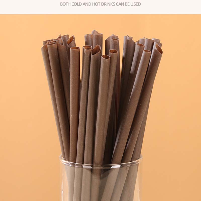 Fully Biodegradable Coffee Straws - Disposable Individually Wrapped Eco-Friendly Brown Straws for Branded Coffee