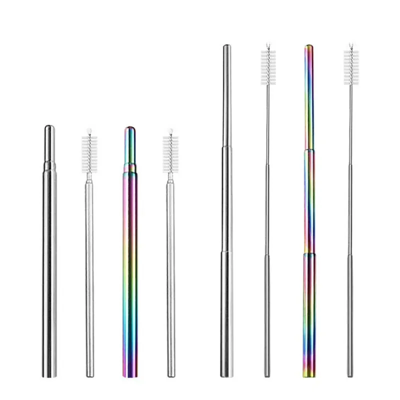 New Style Creative Stainless Steel Telescopic Straws - Portable & Recyclable Round Straws | Factory Direct Sale