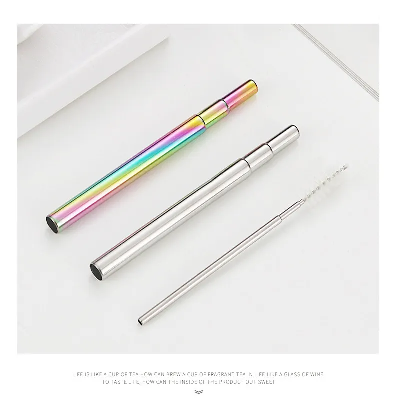 New Style Creative Stainless Steel Telescopic Straws - Portable & Recyclable Round Straws | Factory Direct Sale