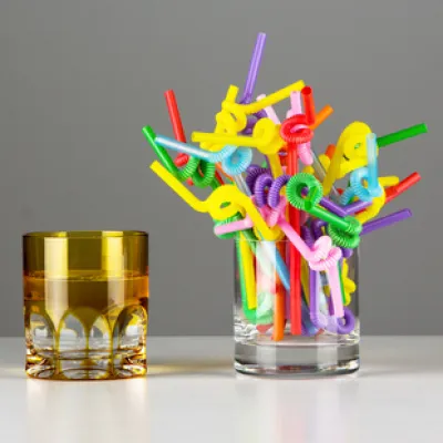 Colorful retractable disposable straws with various shapes 01