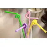 Colorful retractable disposable straws with various shapes