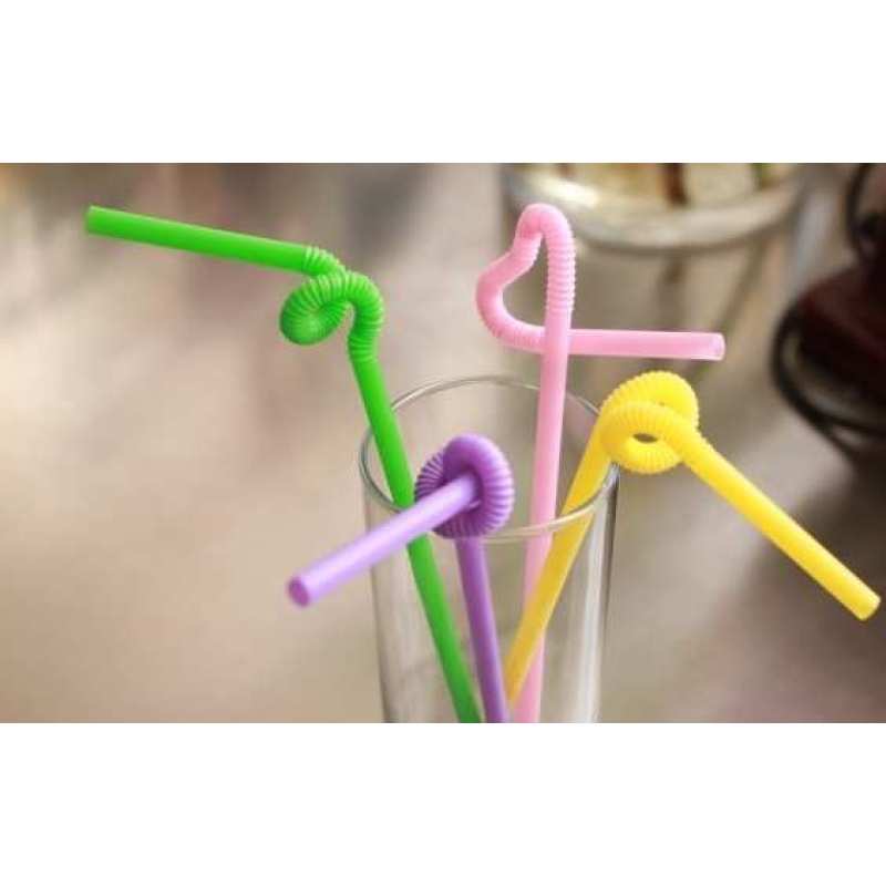Disposable plastic straws for portable use
