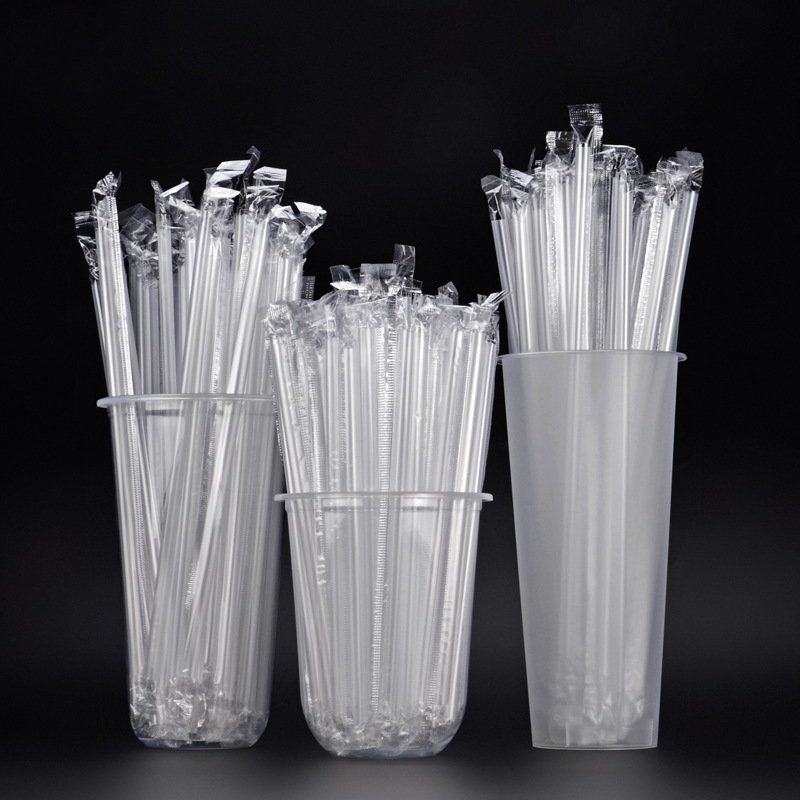 Plastic disposable straw milk tea cafe use wholesale