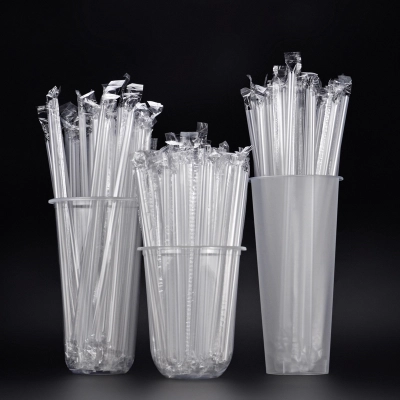Plastic disposable straw milk tea cafe use wholesale 01