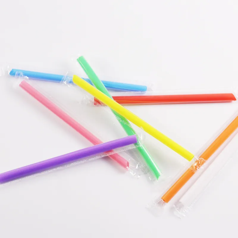 Rainbow straw disposable use wholesale for cafe milk tea