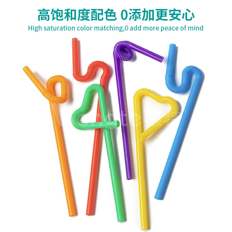 Rainbow straw disposable use wholesale for cafe milk tea different color