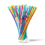 Rainbow straw disposable use wholesale for cafe milk tea different color