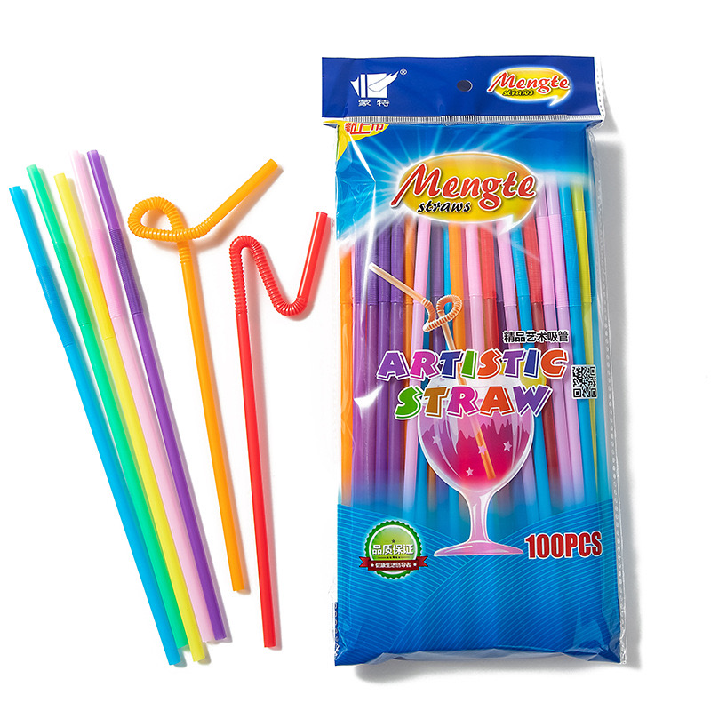 Rainbow straw disposable use wholesale for cafe milk tea different color