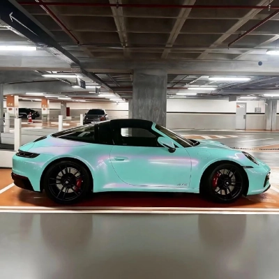 Gloss Metallic Tiffany Rose Car Vinyl Wrap PET 02