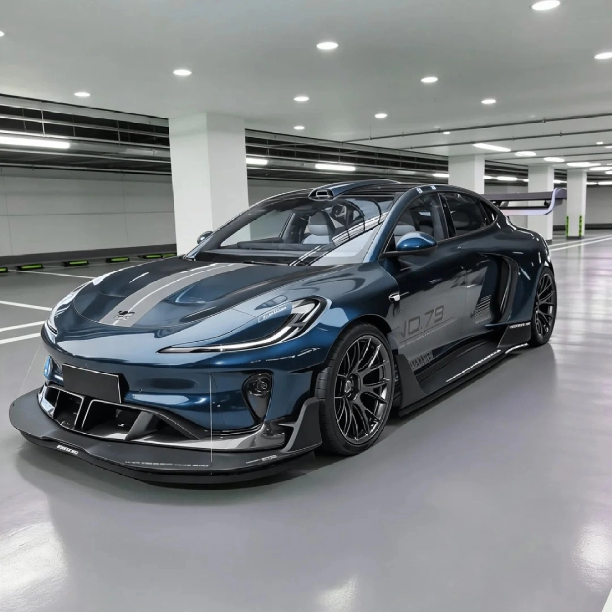 Gloss Starry Blue Car Vinyl Wrap PET