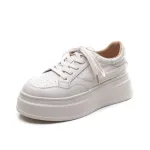  njxdsy 2024 White head layer cowhide lace-up thick bottom women's shoes