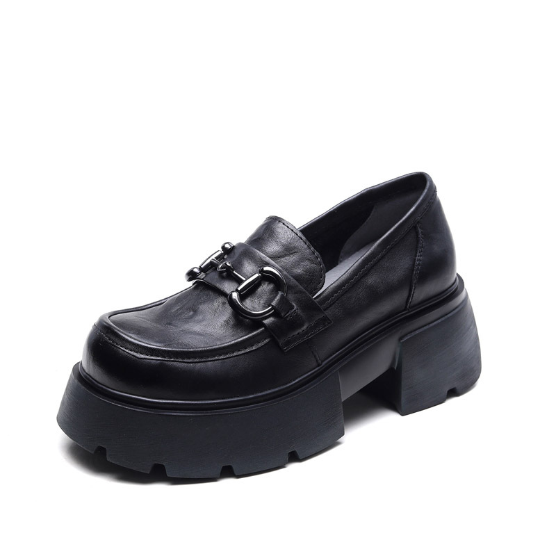  Velokicks Black Spring Retro Head Cowhide  Shoes