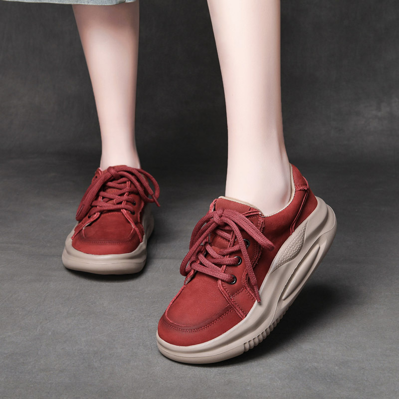 DreamSole Red head layer cow bago casual lace-up women's shoes