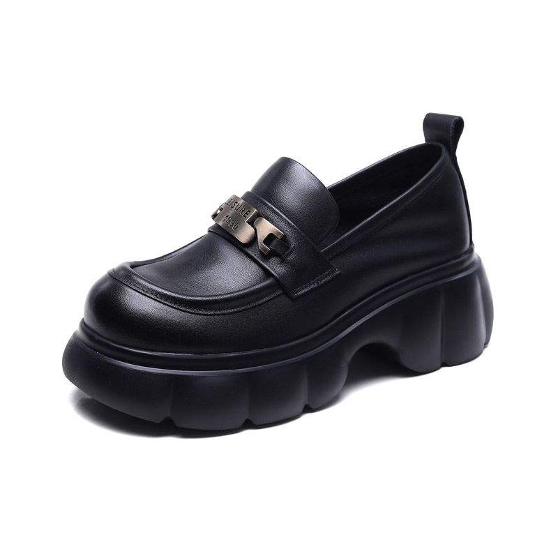 njyxdsy Black Yoshiki 24 Leather Round Toe Loafers 