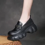 njyxdsy Black Yoshiki 24 Leather Round Toe Loafers 
