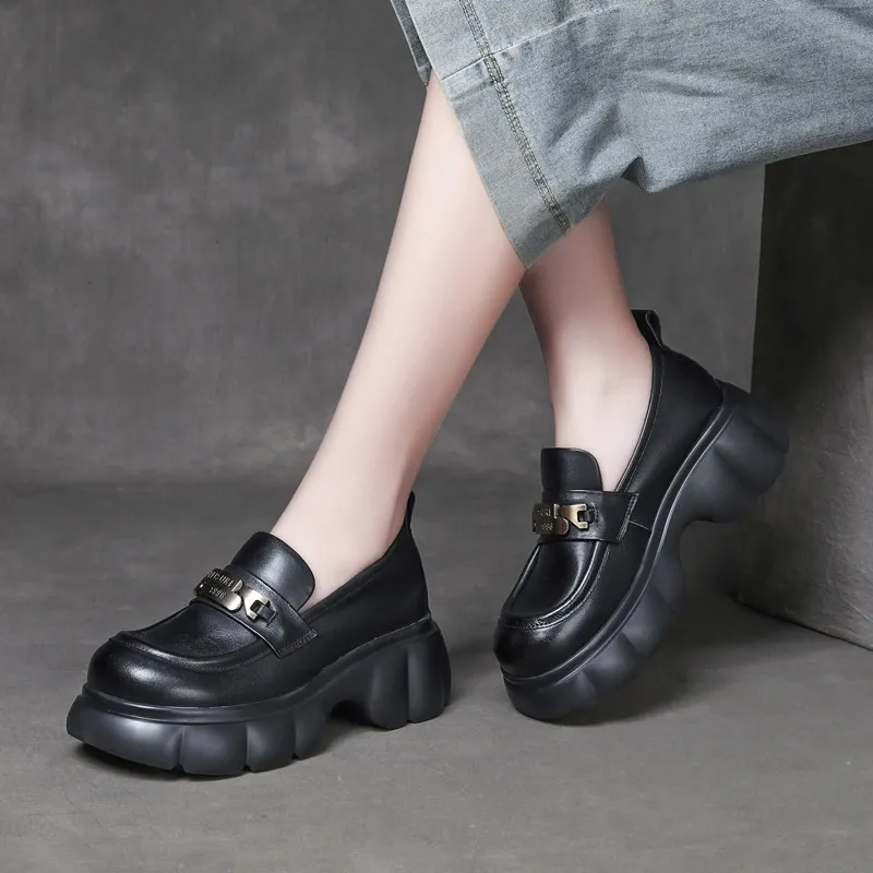njyxdsy Black Yoshiki 24 Leather Round Toe Loafers 