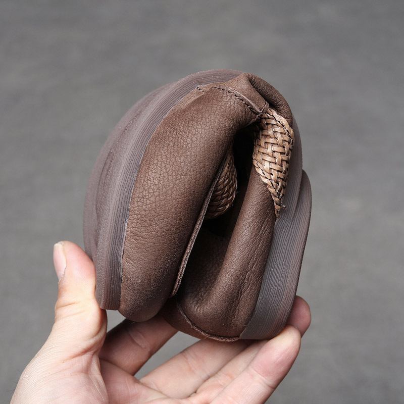 njyxdsy Brown Head Cow Baggo Casual Flat Women's Shoes 