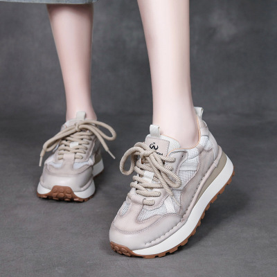 DreamSole Grey leather casual sports style lace up non-slip shoes 02