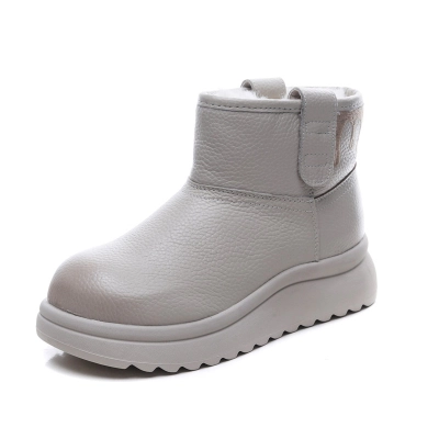 DreamSole Leather Anti-Slip Thickened Thermal Cotton Shoes Grey 02