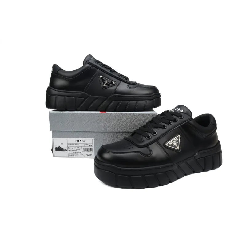 Prada Low-Top Sneakers Serrated Black