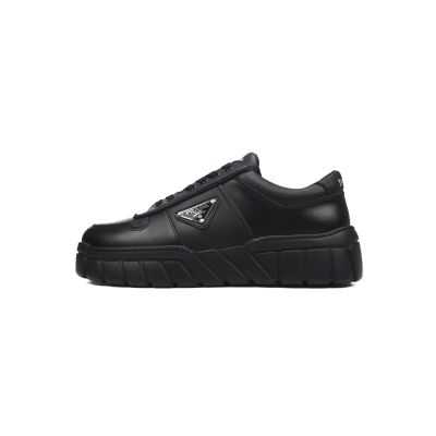 Prada Low-Top Sneakers Serrated Black 01