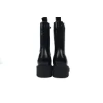 Prada Monolith patent leather booties black