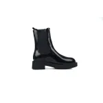 Prada Monolith patent leather booties black