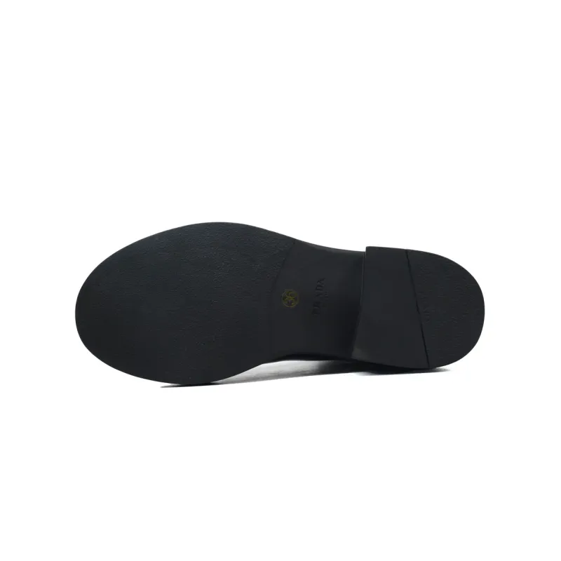 Prada Monolith patent leather booties black