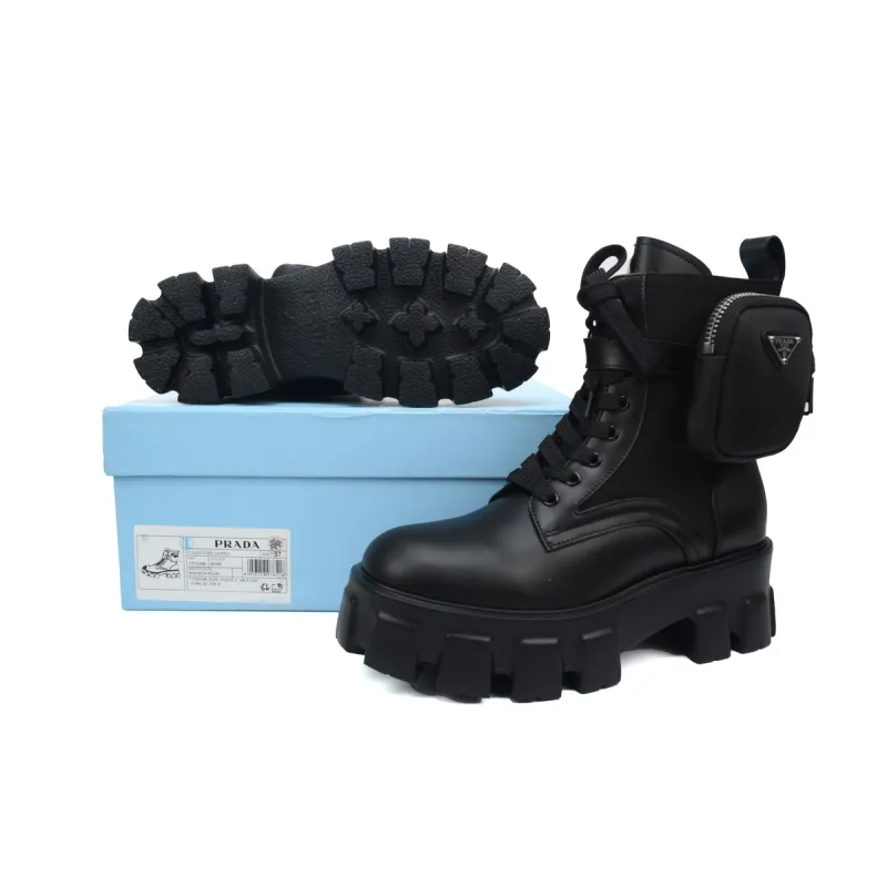 Prada Monolith thick soled Martin boots black 