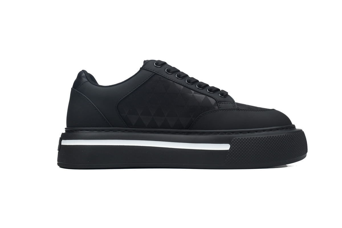 Prada Platform Sneakers Black Plaid
