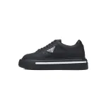 Prada Platform Sneakers Black Plaid