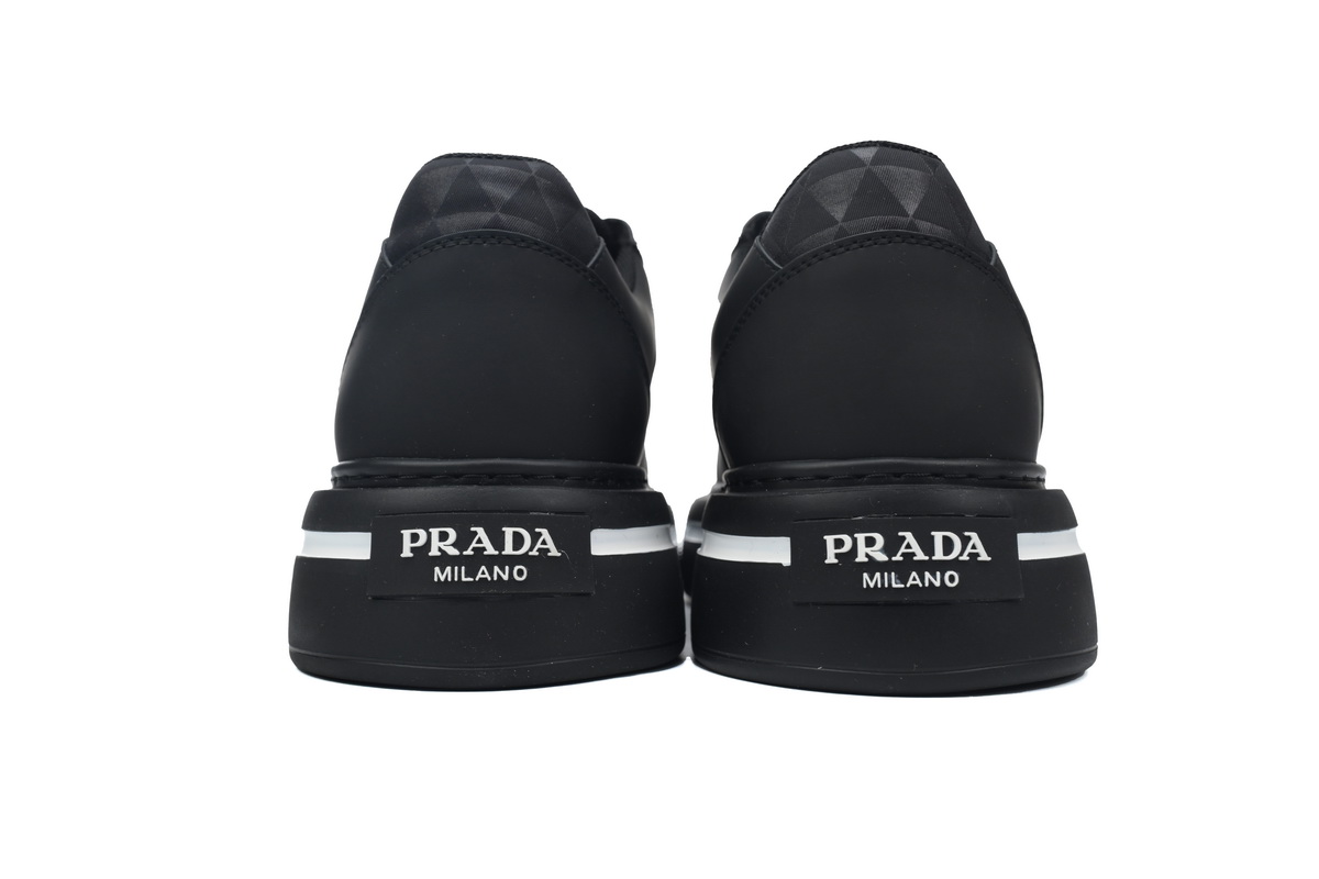 Prada Platform Sneakers Black Plaid