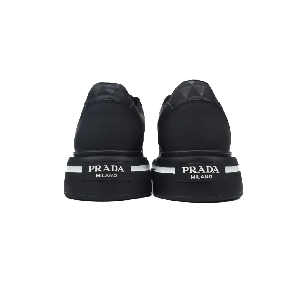 Prada Platform Sneakers Black Plaid