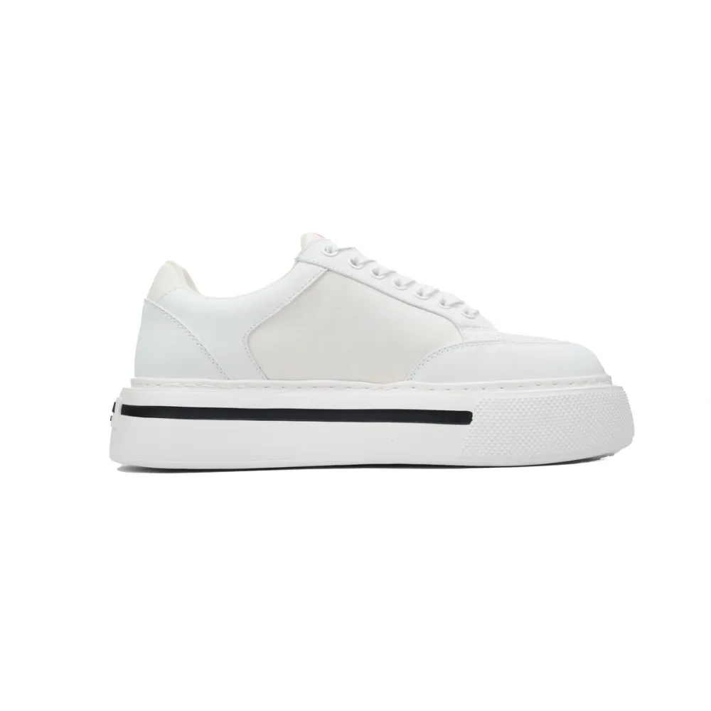 Prada Platform Sneakers White Plaid