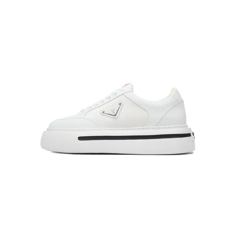 Prada Platform Sneakers White Plaid