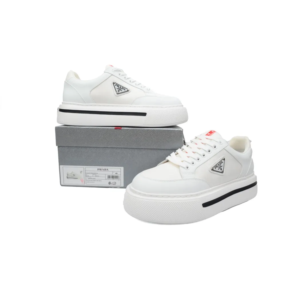 Prada Platform Sneakers White Plaid