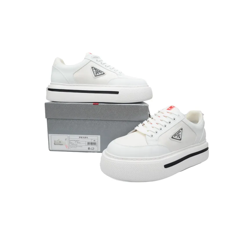 Prada Platform Sneakers White Plaid