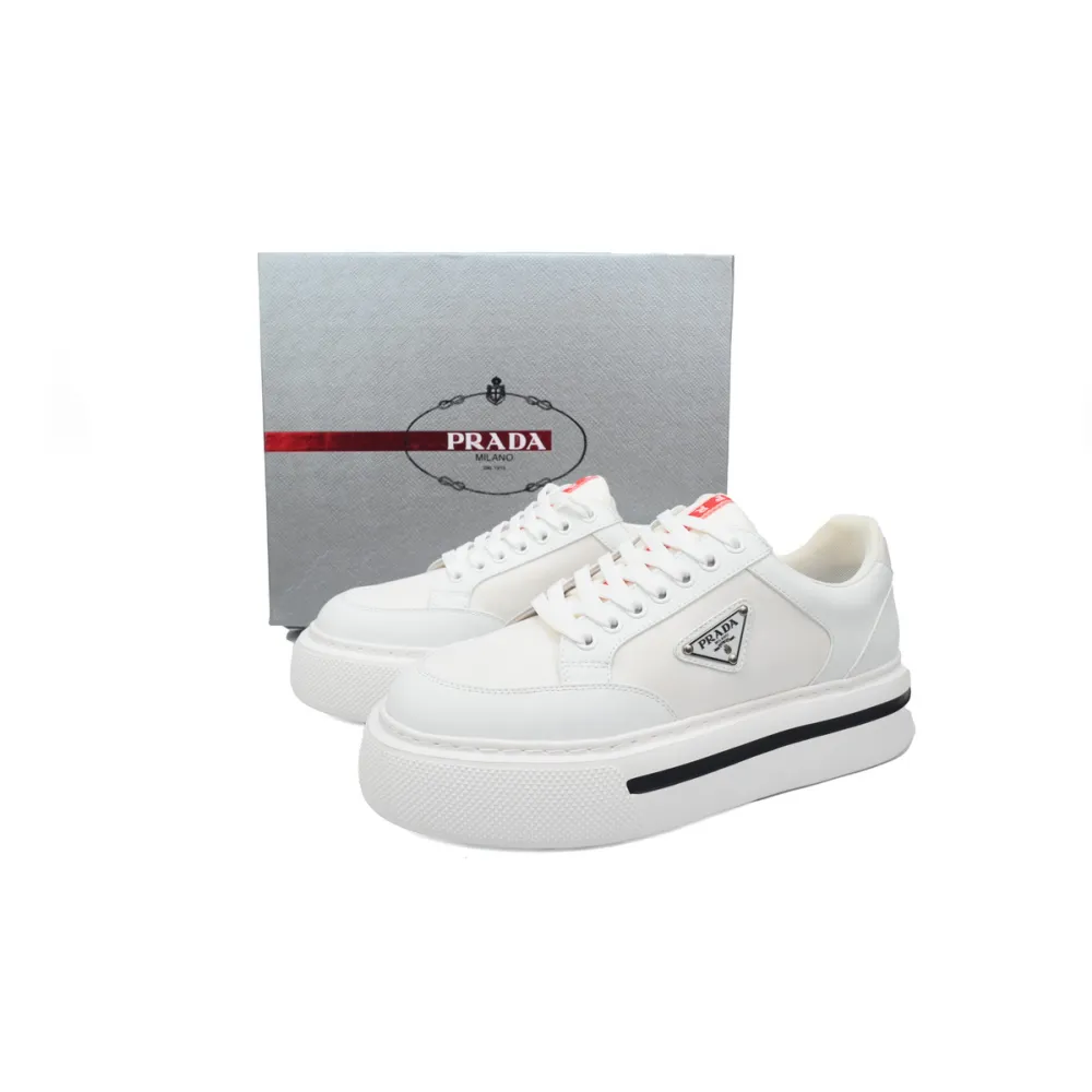 Prada Platform Sneakers White Plaid