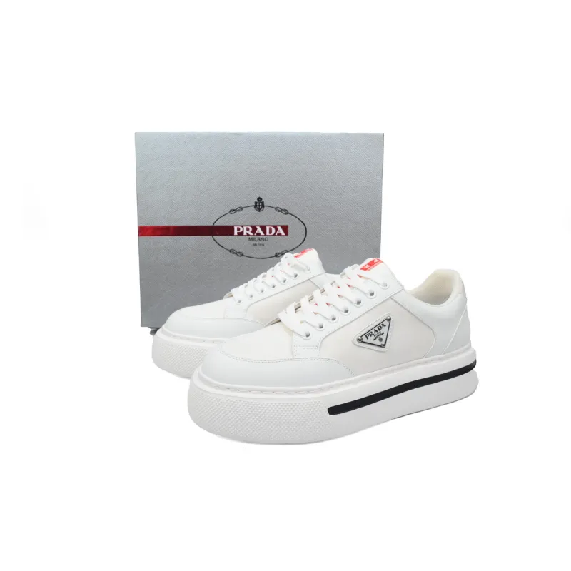 Prada Platform Sneakers White Plaid