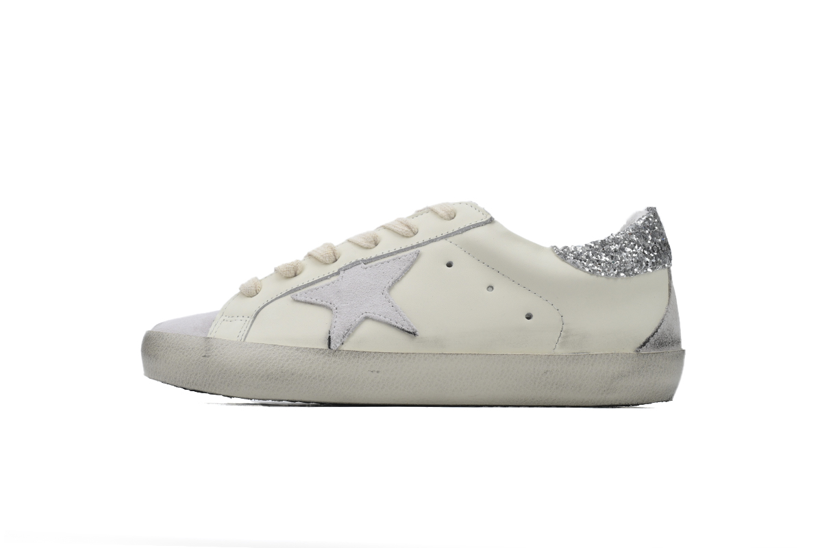 Golden Goose Super Star 'Sparkling Silver Heel'
